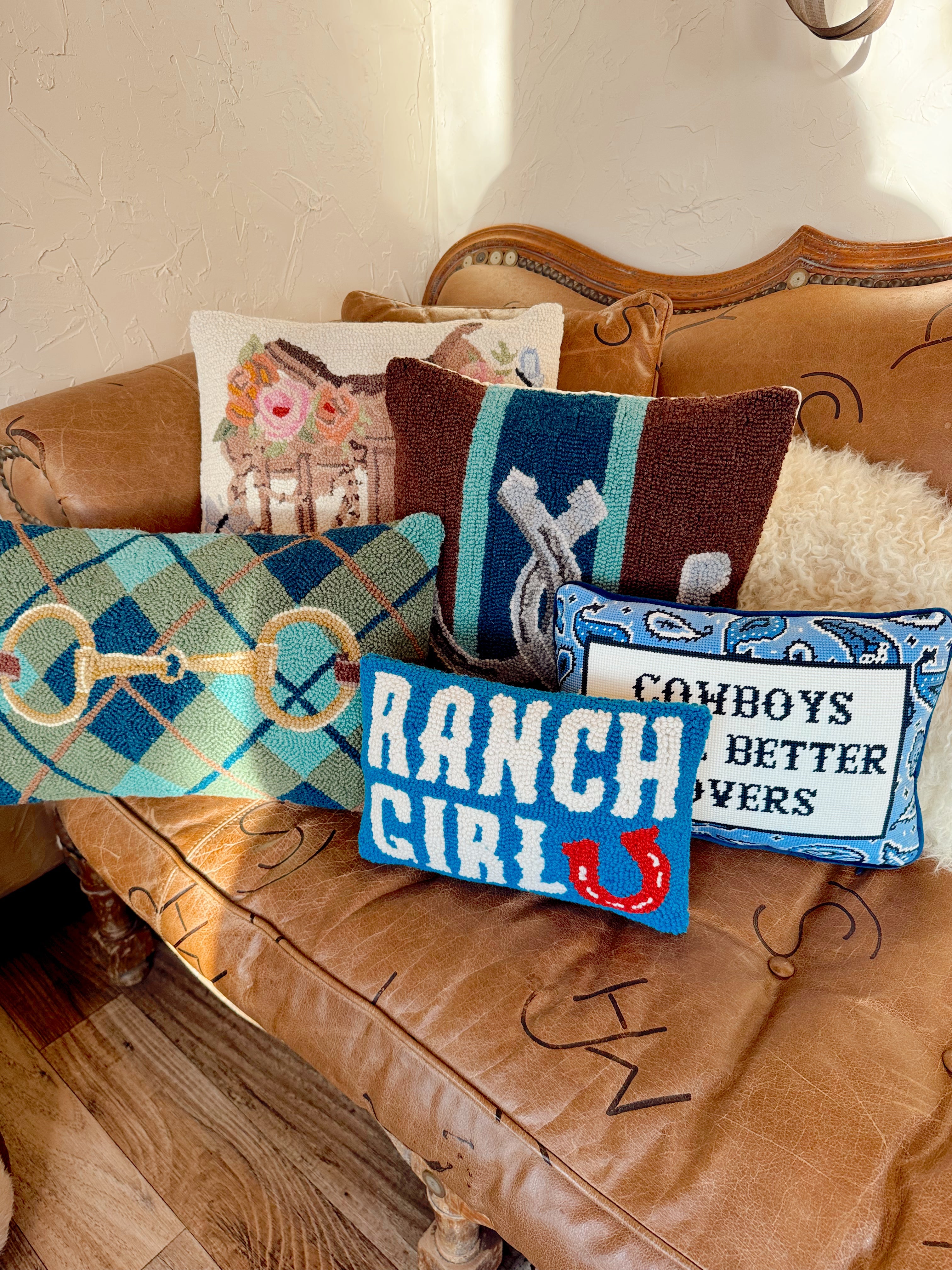 The Cowboys Make Better Lovers Embroidered Pillow