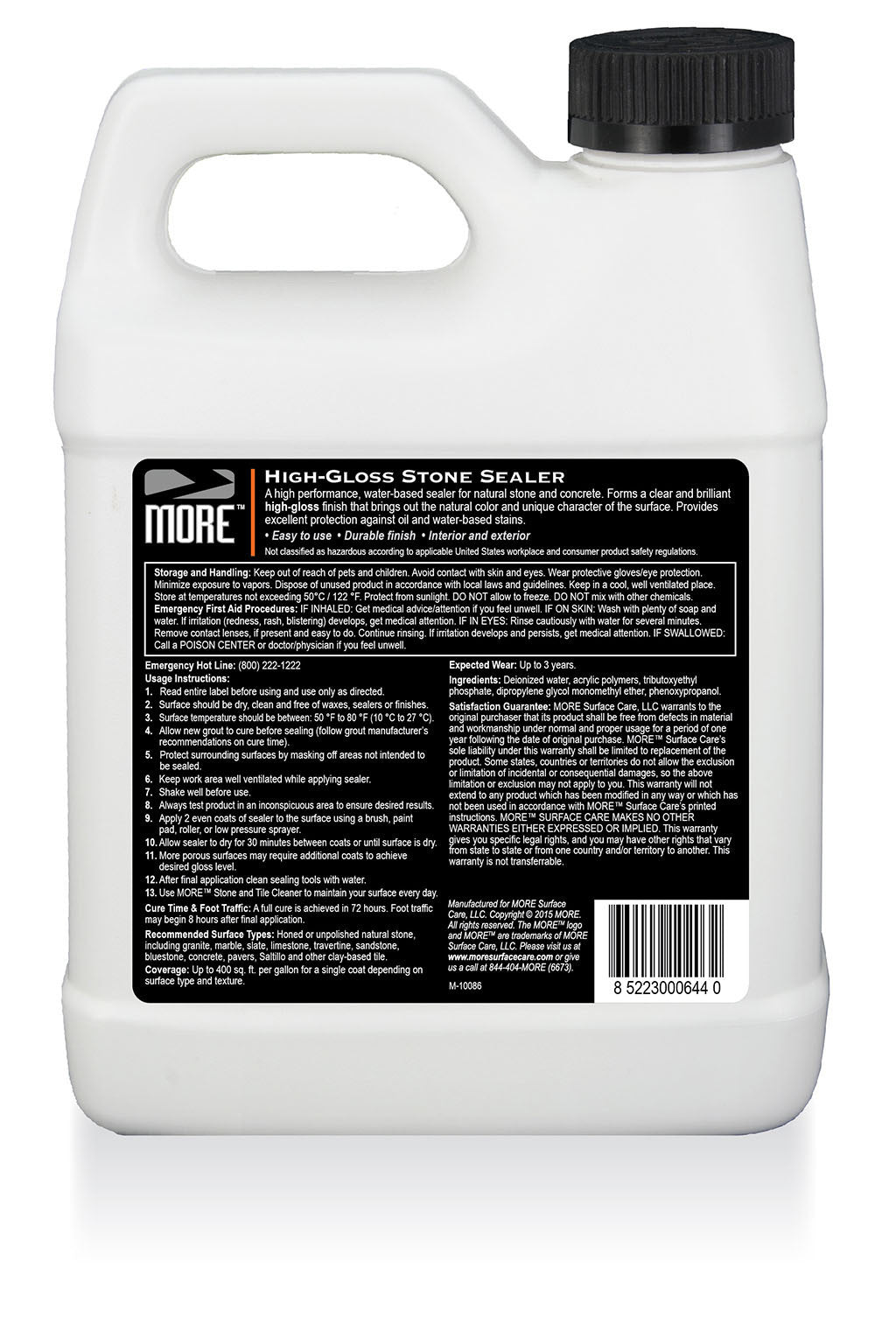 MORE® High-Gloss Stone Sealer