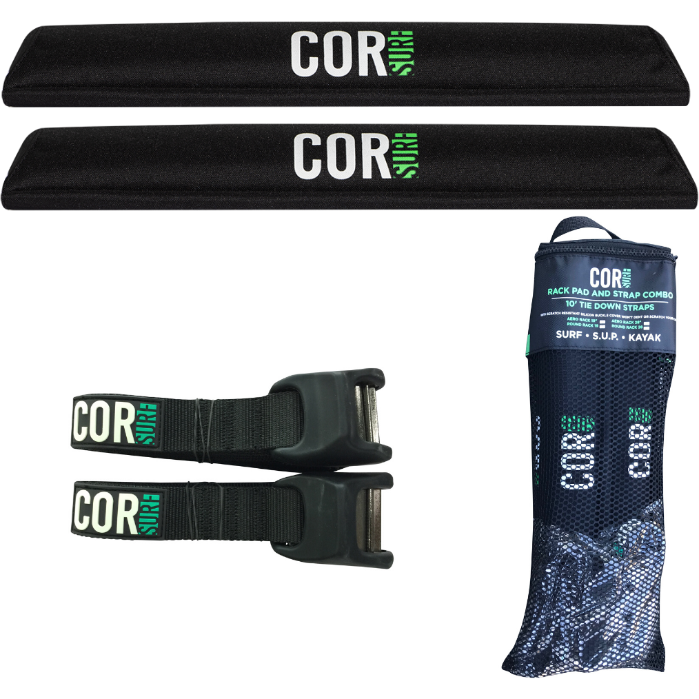 Aero Roof Rack Pad with 10' Scratch-Resistant Tie Downs(Wide Aero Bars)